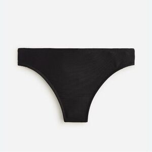 NWT J. Crew Ribbed High Rise Cheeky Bikini Bottom Black Retro 80s Style Sz S